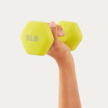 Load image into Gallery viewer, Amazon Basics 20-Pound Dumbbell Set with Stand, Silver Lettering