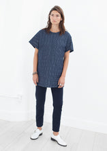 Load image into Gallery viewer, Quilted Mesh Mini Dress in Navy