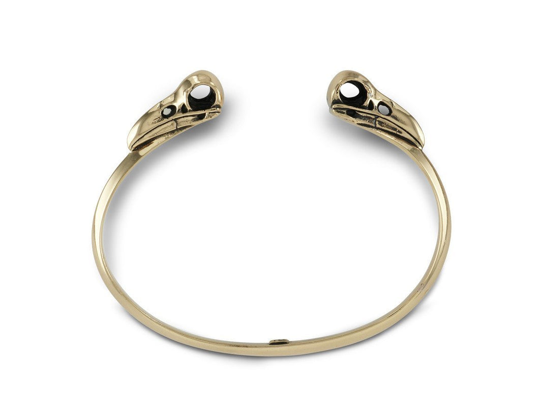 RAVEN SKULL CUFF - BRONZE