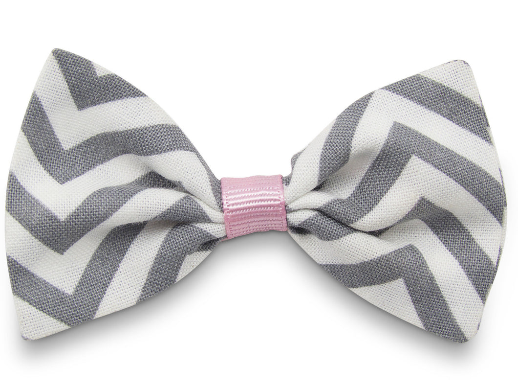 Grey chevron Bella Hair Bow