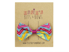 Load image into Gallery viewer, Hot pink chevron Bella Hair Bow