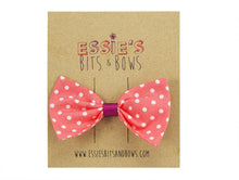 Load image into Gallery viewer, Coral Spotty Bella Hair Bow