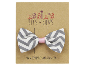 Grey chevron Bella Hair Bow