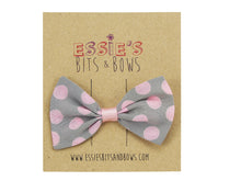 Load image into Gallery viewer, Pink spotty Bella Hair Bow