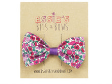 Load image into Gallery viewer, Liberty print Poppy and Daisy cord Hair Bow