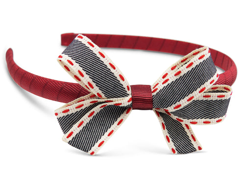 Red linen mix Pat Headband