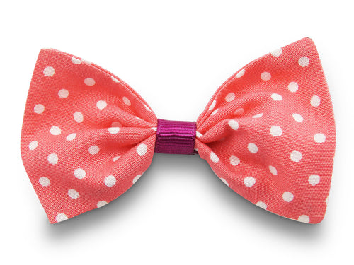 Coral Spotty Bella Hair Bow