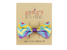 Load image into Gallery viewer, Purple chevron Bella hair Bow