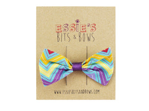 Purple chevron Bella hair Bow