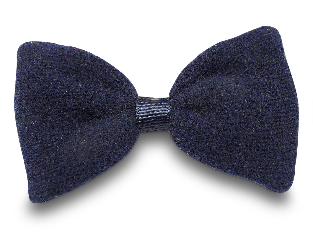 Navy Cashmere Penny Hair Bow