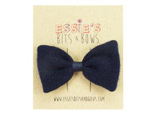 Load image into Gallery viewer, Navy Cashmere Penny Hair Bow