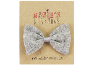 Grey Cashmere Penny Hair Bow