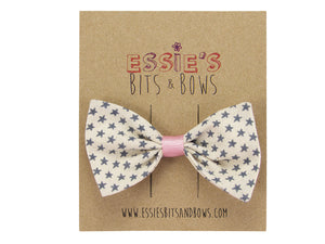 Grey Stars Bella hair Bow