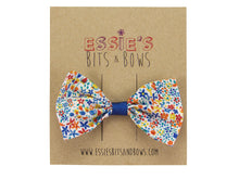 Load image into Gallery viewer, Liberty print Eve royal blue, Hair Bow