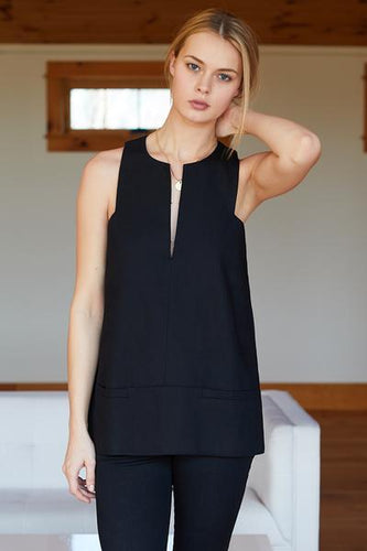 A LINE MOD TOP - BLACK