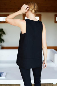 A LINE MOD TOP - BLACK