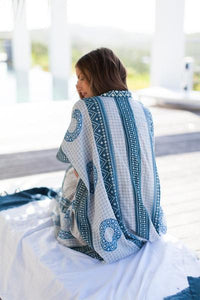 EMERSON CAFTAN - CERULEAN