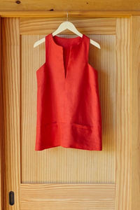 A LINE MOD TOP - WARM RED