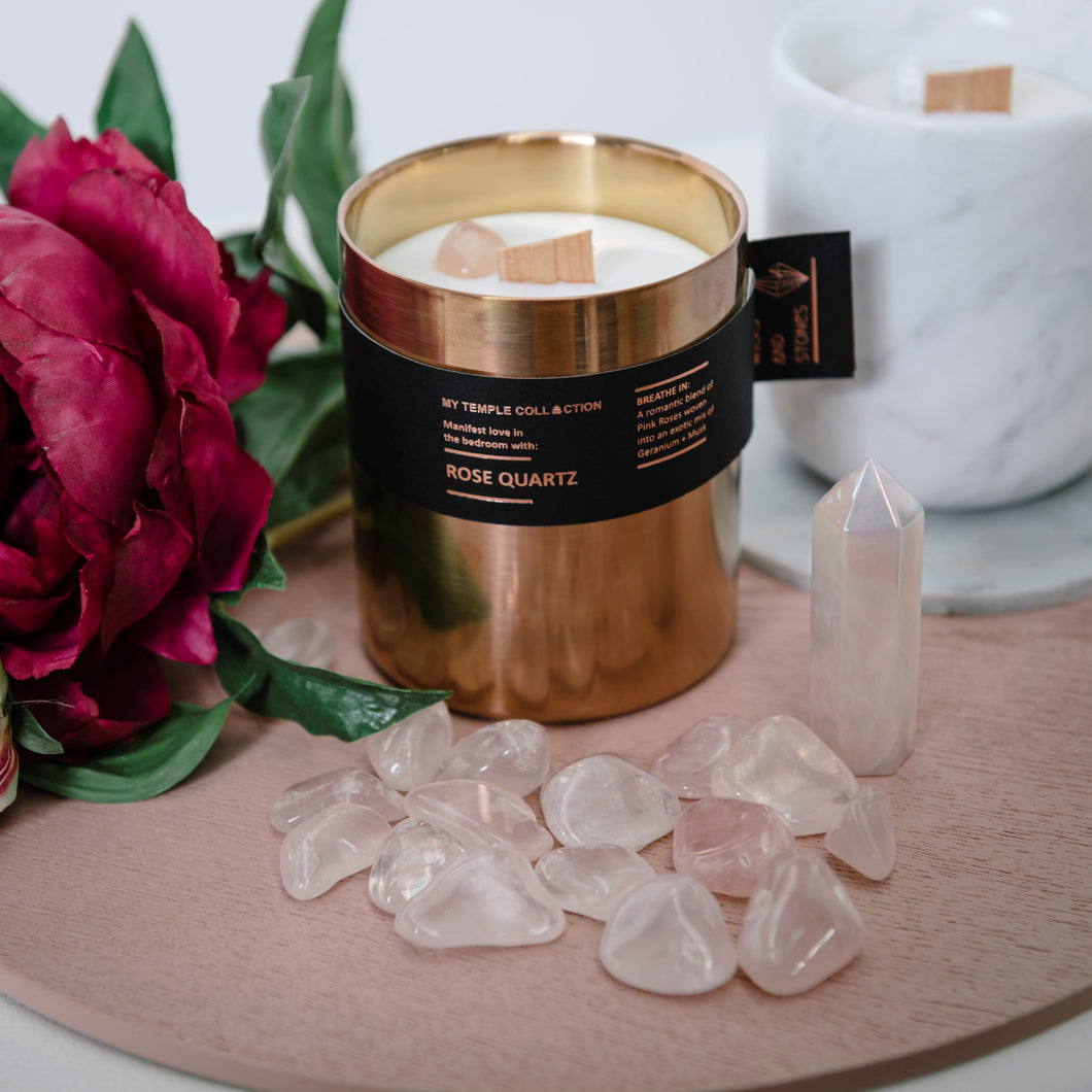 Bedroom... A Romantic Blend of Pink Roses, Woven into an Exotic mix of Geranium + Musk  - ROSE QUARTZ