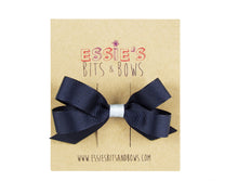 Load image into Gallery viewer, Navy mix Pat Hair Bow