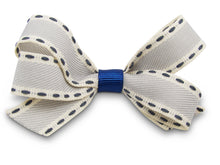 Load image into Gallery viewer, Linen mix Pat bow Pat Hair Bow