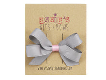 Load image into Gallery viewer, Grey mix Pat Hair Bow