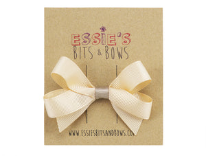 Cream Pat hair Bow